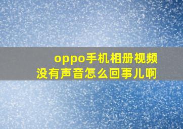 oppo手机相册视频没有声音怎么回事儿啊