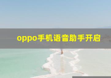 oppo手机语音助手开启