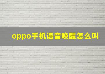 oppo手机语音唤醒怎么叫