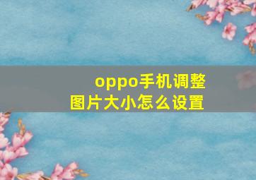 oppo手机调整图片大小怎么设置