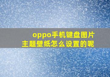 oppo手机键盘图片主题壁纸怎么设置的呢