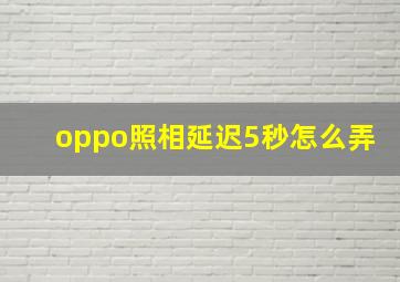 oppo照相延迟5秒怎么弄