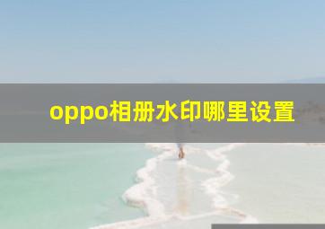 oppo相册水印哪里设置