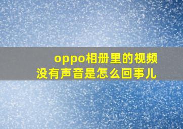 oppo相册里的视频没有声音是怎么回事儿