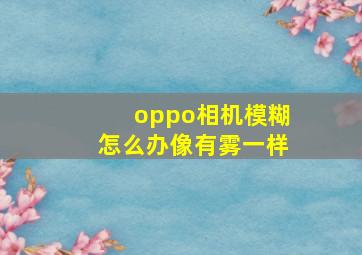 oppo相机模糊怎么办像有雾一样