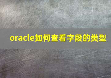 oracle如何查看字段的类型