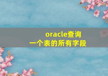 oracle查询一个表的所有字段