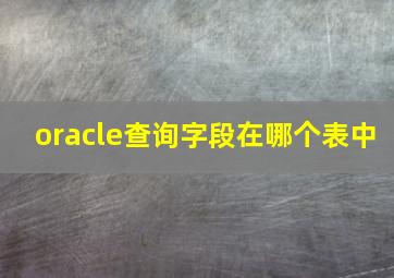 oracle查询字段在哪个表中