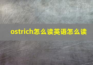 ostrich怎么读英语怎么读