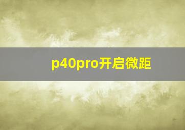 p40pro开启微距