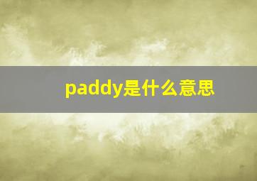 paddy是什么意思