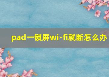 pad一锁屏wi-fi就断怎么办