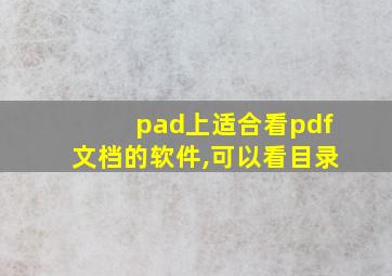 pad上适合看pdf文档的软件,可以看目录