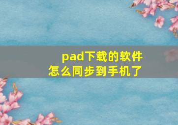 pad下载的软件怎么同步到手机了