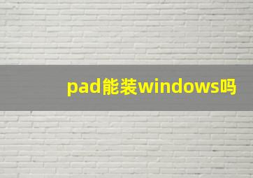 pad能装windows吗