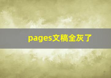 pages文稿全灰了