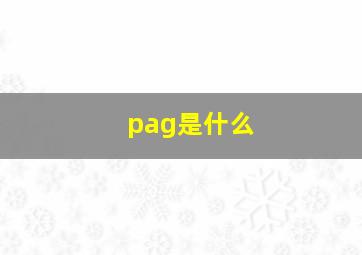 pag是什么