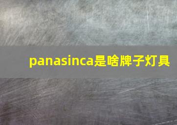 panasinca是啥牌子灯具