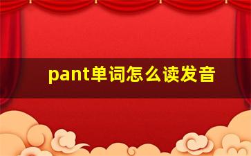 pant单词怎么读发音