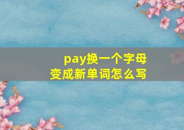 pay换一个字母变成新单词怎么写