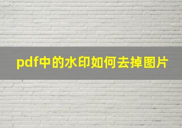 pdf中的水印如何去掉图片