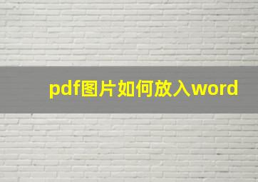 pdf图片如何放入word