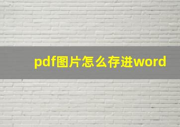 pdf图片怎么存进word