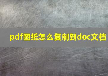 pdf图纸怎么复制到doc文档