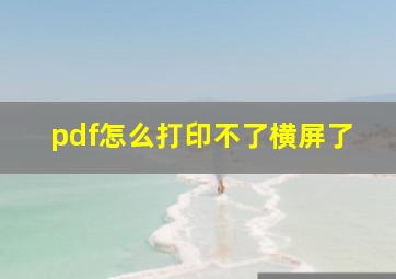 pdf怎么打印不了横屏了