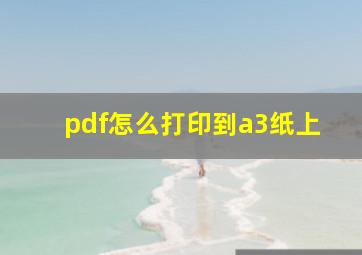 pdf怎么打印到a3纸上