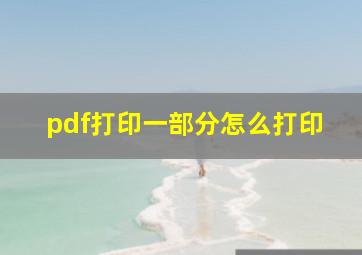 pdf打印一部分怎么打印