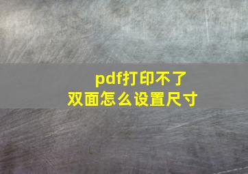 pdf打印不了双面怎么设置尺寸