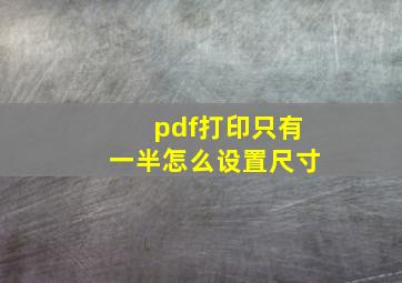 pdf打印只有一半怎么设置尺寸