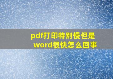 pdf打印特别慢但是word很快怎么回事