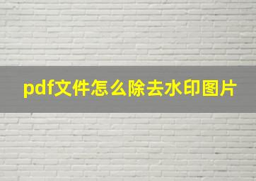 pdf文件怎么除去水印图片