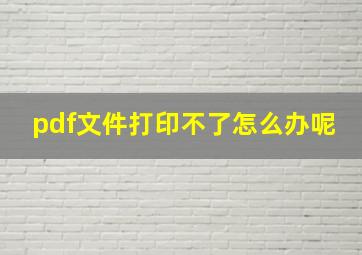 pdf文件打印不了怎么办呢