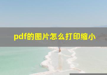 pdf的图片怎么打印缩小