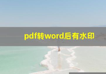 pdf转word后有水印