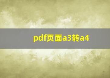 pdf页面a3转a4