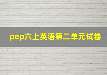 pep六上英语第二单元试卷