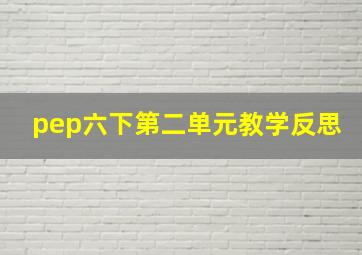 pep六下第二单元教学反思