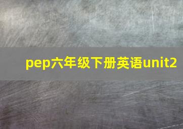 pep六年级下册英语unit2