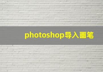 photoshop导入画笔