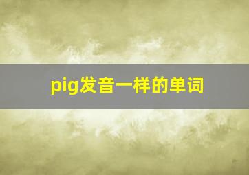 pig发音一样的单词