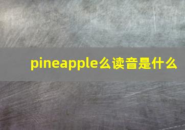 pineapple么读音是什么