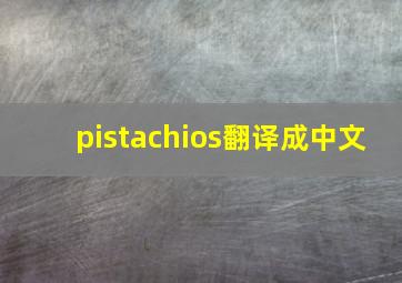 pistachios翻译成中文