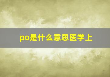 po是什么意思医学上