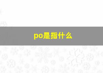 po是指什么