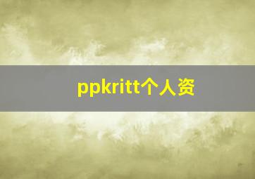 ppkritt个人资