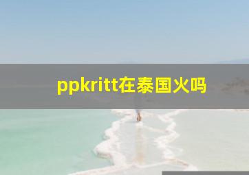 ppkritt在泰国火吗